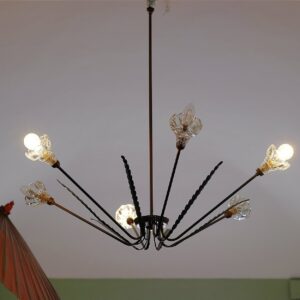 Lampadario in ferro anni Quaranta - immagine 4